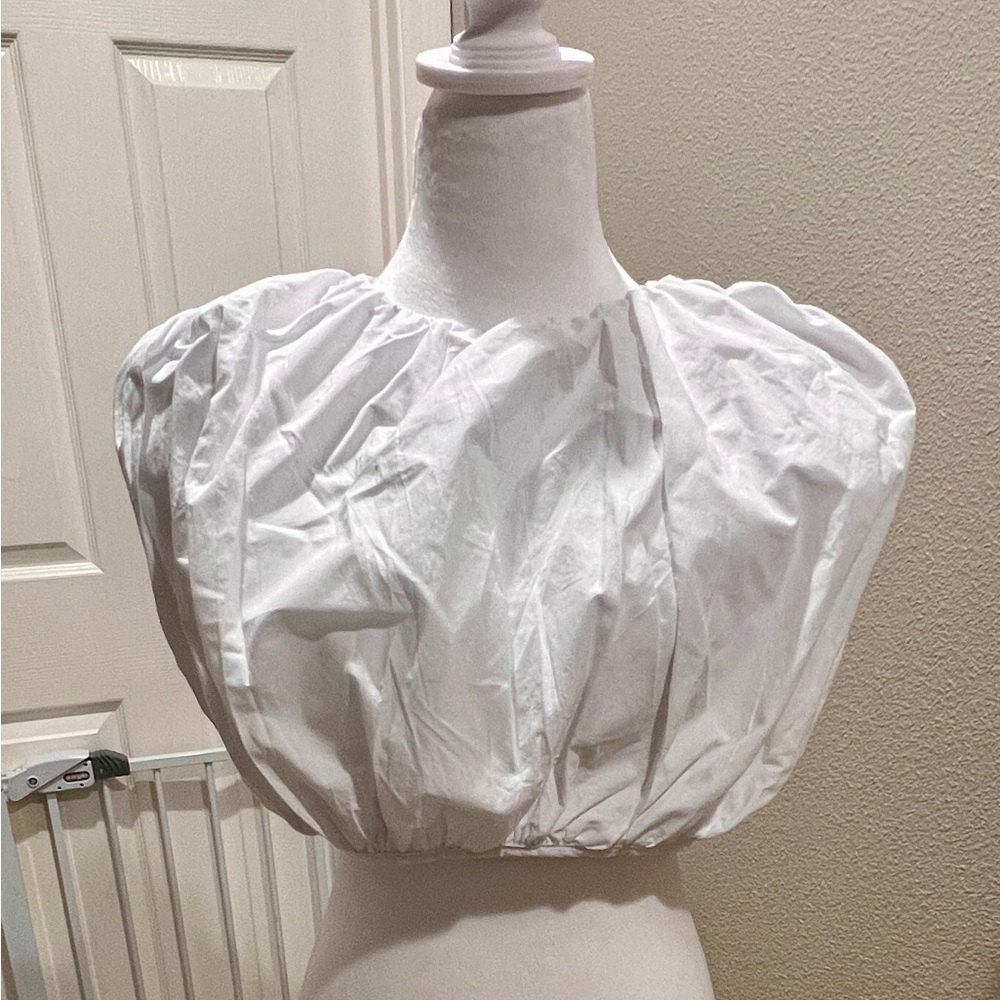 Zara White Puff Sleeve Blouse